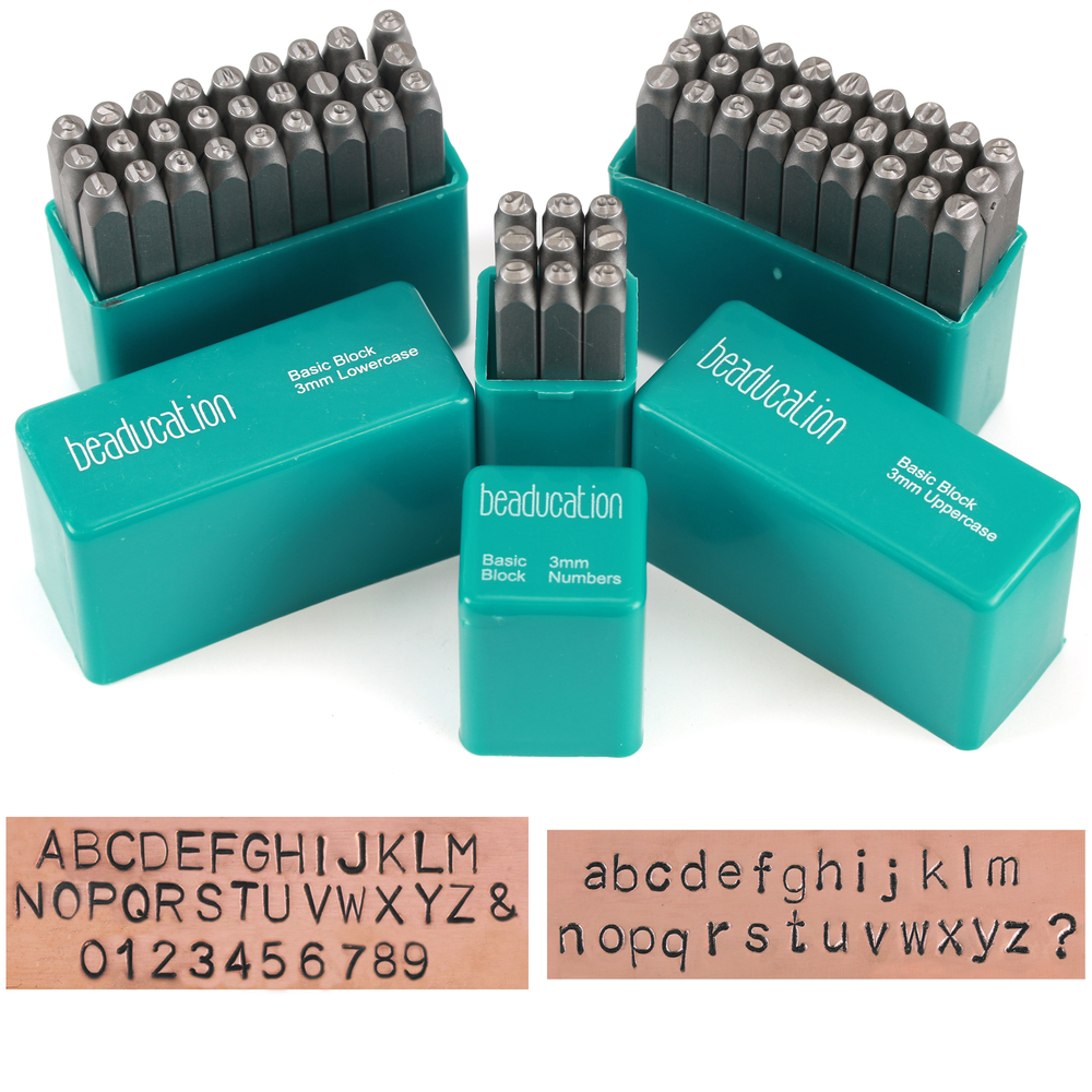 Metal Stamping Tools Economy Block Uppercase, Lowercase and Numbers Stamp Set, 1/8" (3mm)